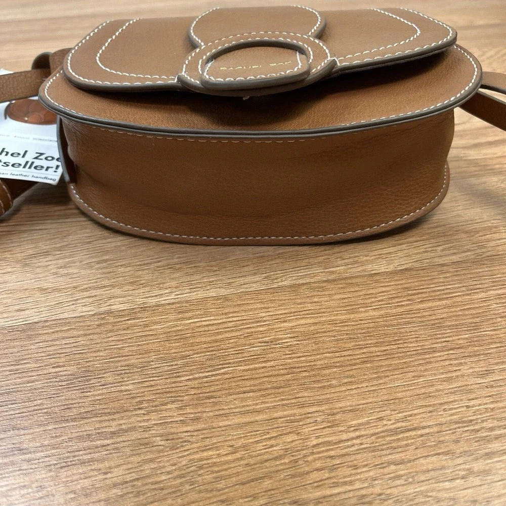 Rachel Zoe Edessi Vegan Leather Crossbody Belt Bag Purse Brown Saddle Bag‎ NEW